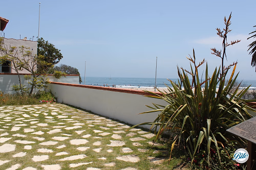 Ocean view off interior courtyard at Adamson House