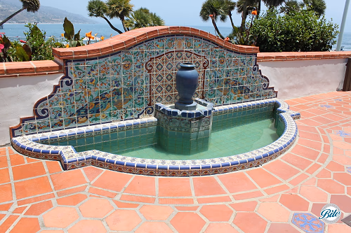 Back Patio Fountain with decorative tile