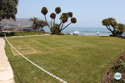 Back lawn with view of beach