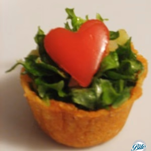 Heart Salad Bite in Parmesan Crisp