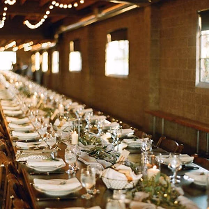 Closeup of table set for service @ Smoky Hollow Studios