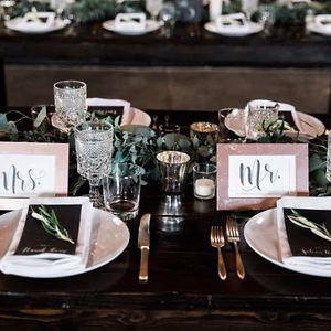 Placesetting for Mr and Mrs @ Smoky Hollow Studios