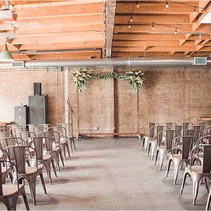 Altar against brick backdrop @ Smoky Hollow Studios