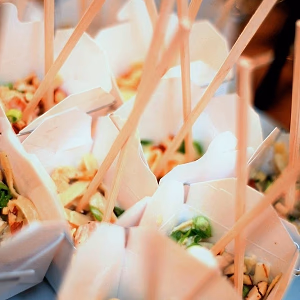 Noodle Salad in Individual Takeout Boxes