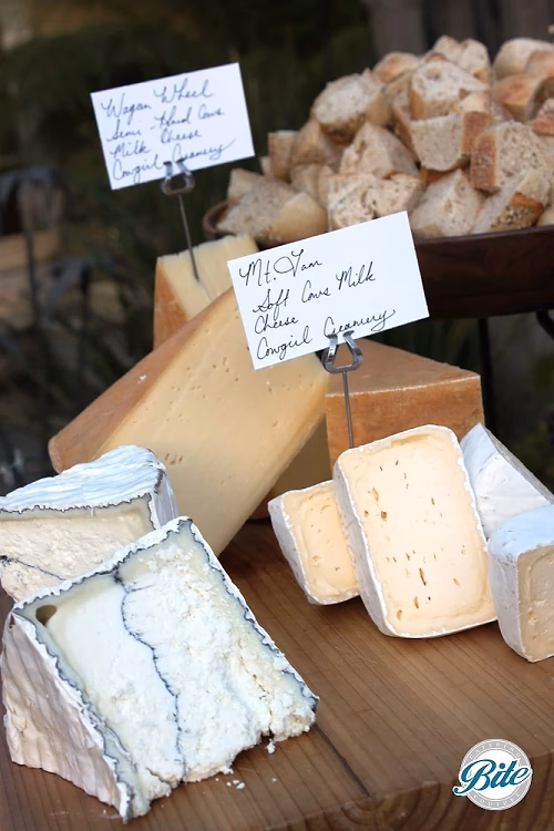 Rustic cheese display 