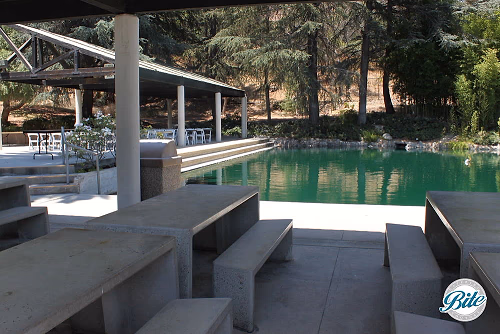 Adjacent Tables and Pond @ Grace Simons Lodge