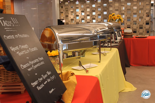Taco Bar in Metal Chafing Dish