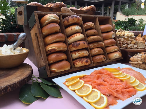 Closeup of Bagels and Smoked Salmon