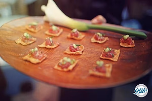 Ahi Tuna Bites on Wonton Crisp