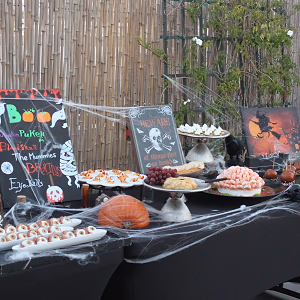 Halloween Display with Eyeballs and Brains