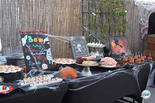 Halloween Display with Eyeballs and Brains