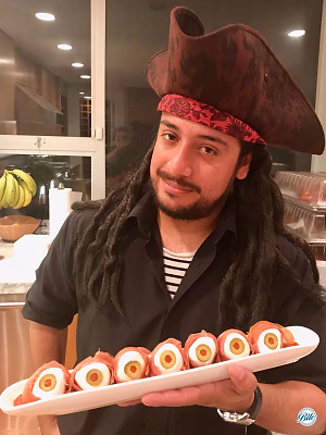 Pirate Serving Up a Tray of Eyeballs