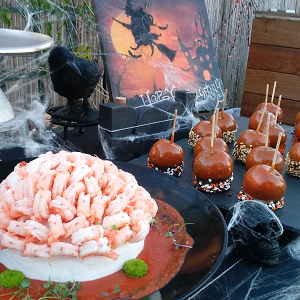 Brains and Staked Hearts on Halloween Display