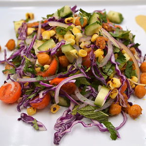Cucumber And Fried Garbanzo Salad