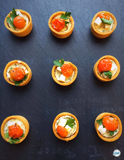 Herb Tarts on Slate