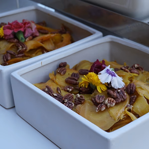 Shaved Gold Beets on Market Display