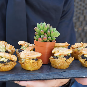 Plantain Cups w/ Tequila Lime Shrimp