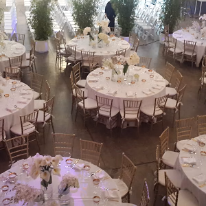 Tables Set Up for Plated Dinner @ Unici Casa