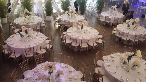 Tables Set Up for Plated Dinner @ Unici Casa
