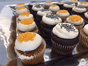 Mini Cupcakes on Metal Tray