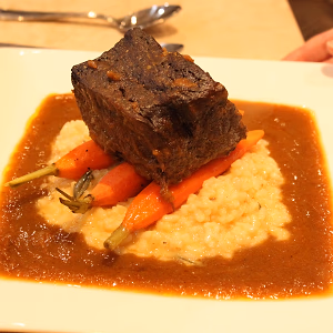 Braised Short Rib with mushroom risotto cake
