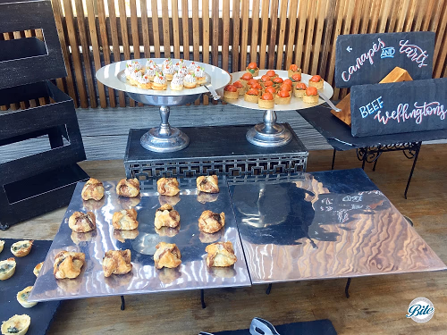 Wellingtons, Tarts, and Canapes on risers