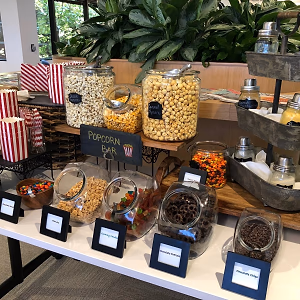 Self-serve Popcorn and Candy Display