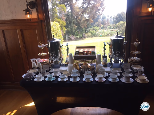 Tea Station Overlooking Lawn