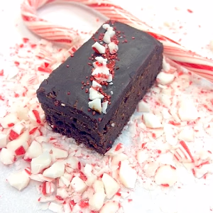 Chocolate truffle brownie bites with peppermint