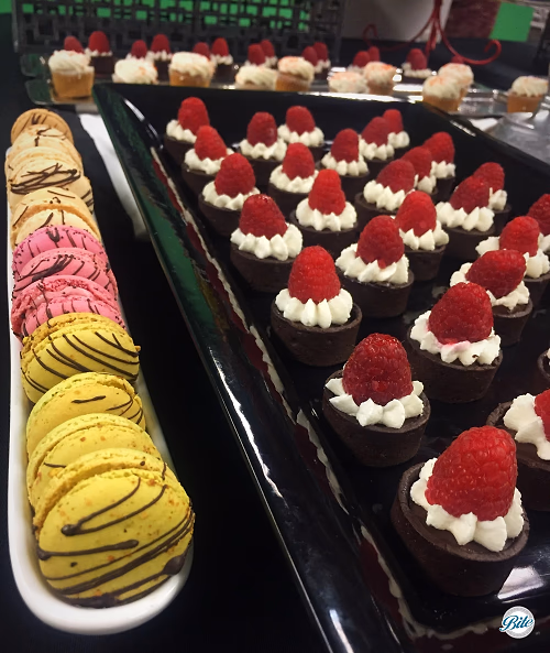 Chocolate Pudding Tartlets and Assorted Macaron