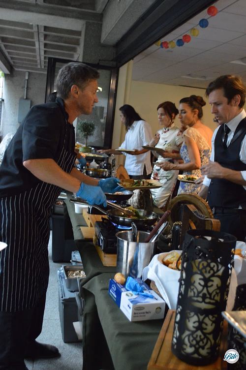 Chef at pasta station