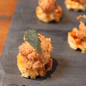 Mini Chicken n Waffles on Tray