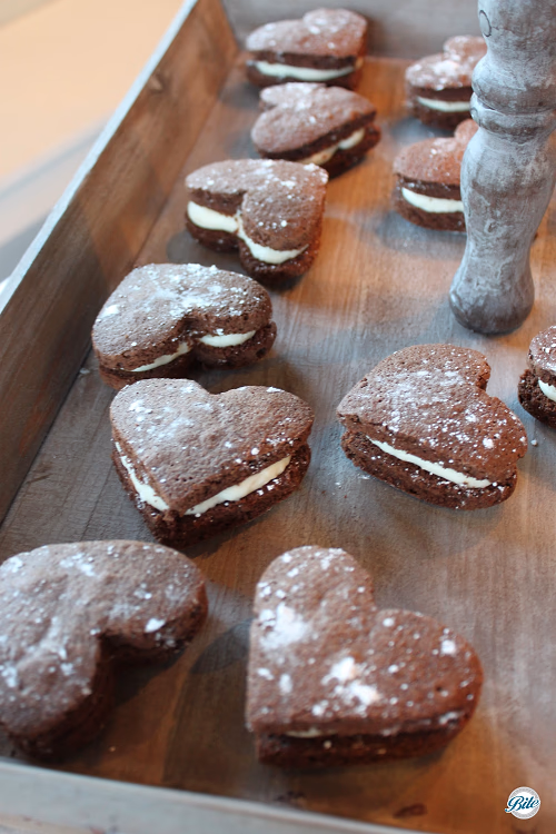 Heart-shaped whoopie pies