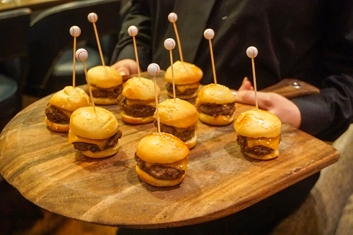 Mini Cheeseburgers with Baseball Picks