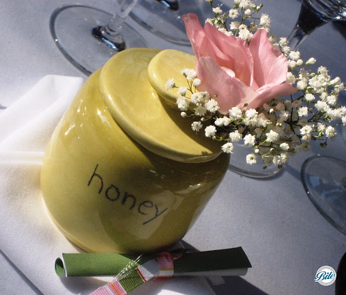 Honey jar place setting for baby shower