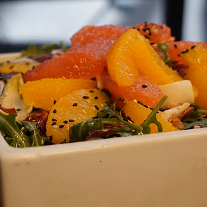 Seasonal Citrus Salad in Square Bowl