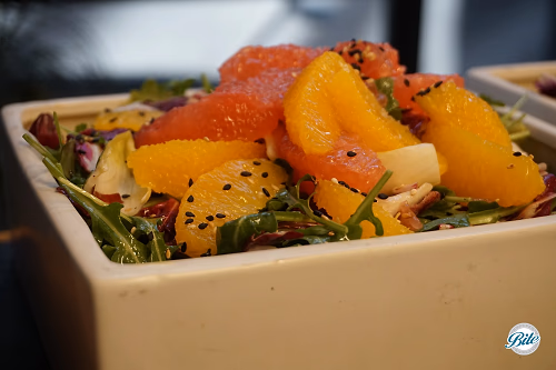 Seasonal Citrus Salad in Square Bowl