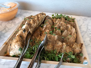 Citrus Roasted Chicken on Wooden Tray