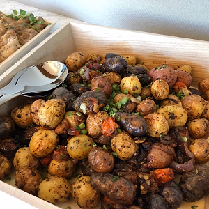 Provencal New Potatoes in Wooden Tray