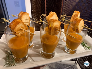 Tomato Soup Shooters w/ mini Grilled Cheese