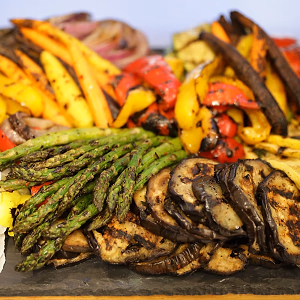 Roasted Vegetables on Slate Tray