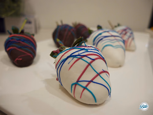 Chocolate Covered Strawberries Drizzled w/ Vivid Colors