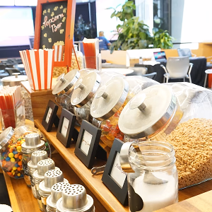 Popcorn Bar Setup for Presentation