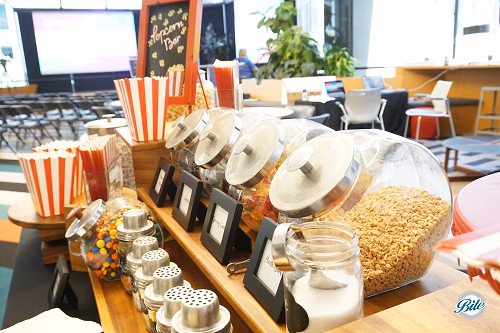 Popcorn Bar Setup for Presentation