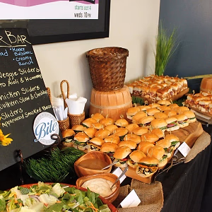 Mini slider bar on rustic display