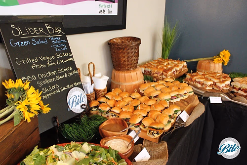 Mini slider bar on rustic display 