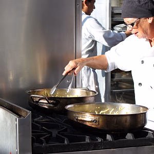 Chef Cooking Outside