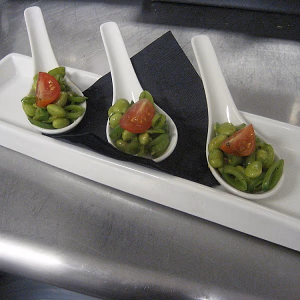 Edamame Salad on tasting Spoons