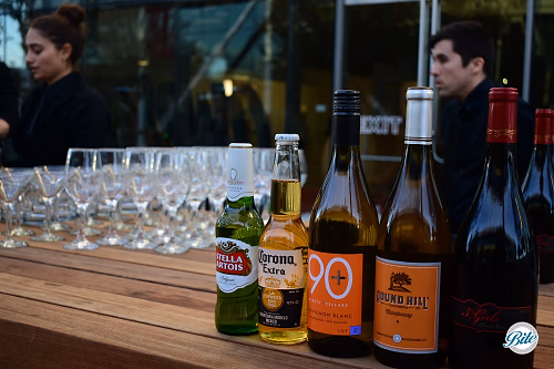 Beer and Wine on Wood Bar