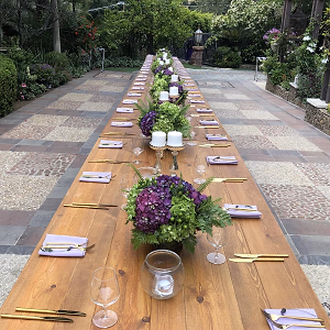 Long Table Set for Evening Reception